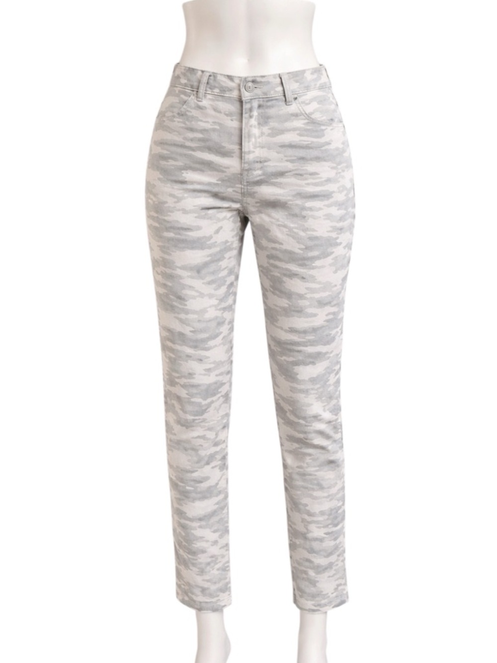Suzy D London Gray Camo Pants Made in Italy Stretch Cotton Size L